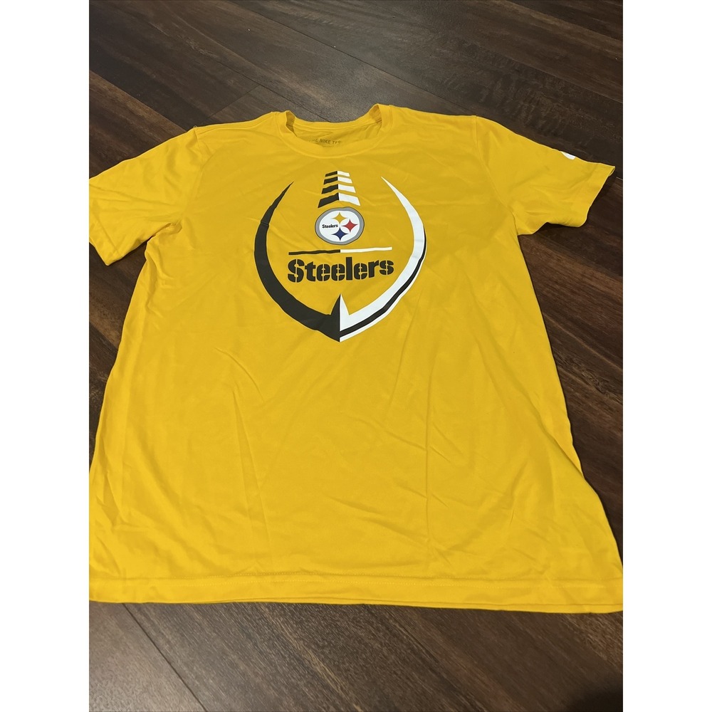 New Nike Pittsburgh Steelers NFL Football Short Sleeve Shirt Size Medium Gold
